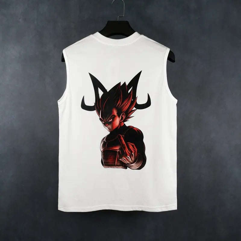 Dragon Ball DBZ Vegeta Saiyan Unisex Summer outfits men streetwear 80s 90s graphic tees cotton Anime tank tops men gifts