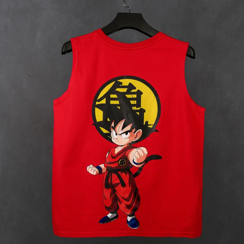 Dragon Ball DBZ Son Goku Unisex Summer Outfit Men's Streetwear 80s 90s Graphic Tees Cotton Anime Tank Tops Men Gifts Breathable Loose Fit
