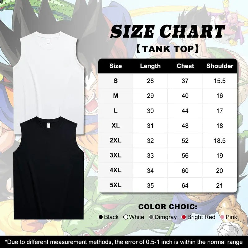 80s 90s Dragon Ball DBZ Beerus Oversized singlet muscle men's graphic tees Fits Anime tank tops men gifts