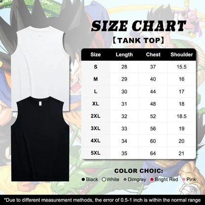 80s 90s Dragon Ball DBZ Beerus Oversized singlet muscle men's graphic tees Fits Anime tank tops men gifts