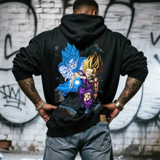 Dragon Ball DBZ Goku Viral Anime Graphic Hoodie Unisex 90s Retro Pullover Funny Cartoon Streetwear Hoodies Cozy Fleece Gift For Him 100% Cotton Super Soft Pre Shrunk Machine Wash Cold Gentle Cycle