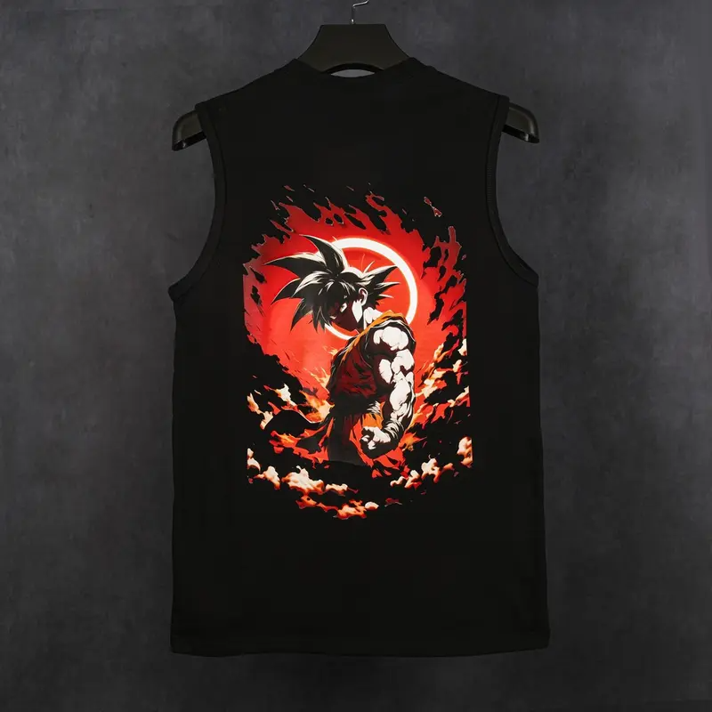 Dragon Ball DBZ Goku Unisex Summer outfits men streetwear Top Rated 80s 90s graphic tees cotton Anime tank tops men gifts Fabric Menswear