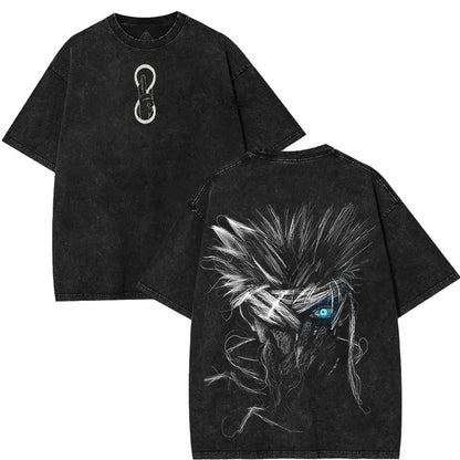 Gojo Satoru Limitless BLue Eyes The Honored One Jujutsu Kaisen JJK graphic Tees Double Printed Washed Tshirt Streetwear graphic tee