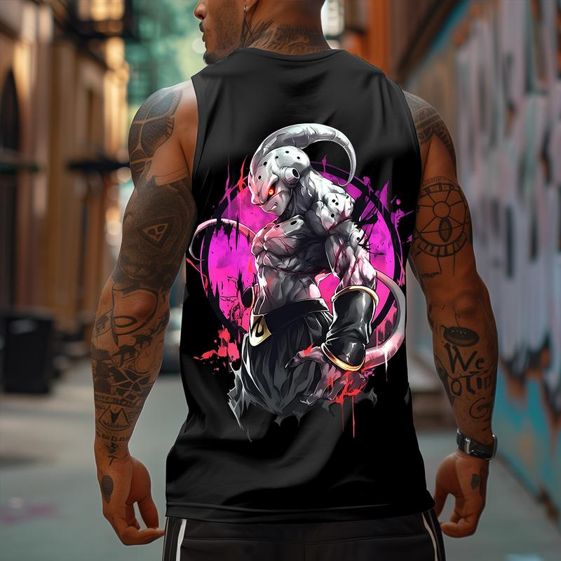 Dragon Ball Z dbz Kid Buu Majin Buu Unisex Summer Outfit Men's Streetwear Top Rated 80s 90s Graphic Tees Cotton Anime Tank Tops for Gifts - Menswear
