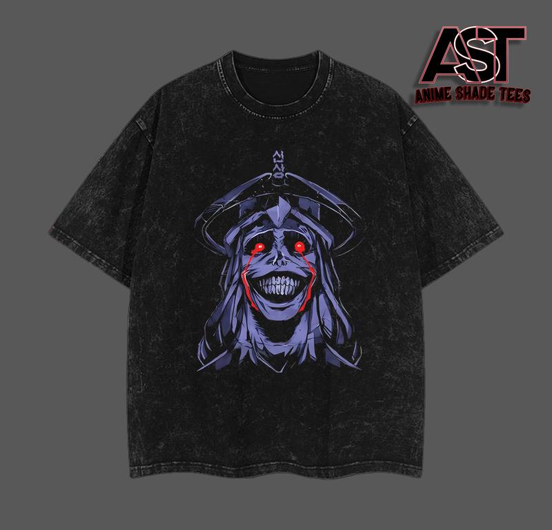 Sung Jin-Woo x Solo Leveling Anime Clothing – Oversized Acid Washed T-Shirt, Vintage Streetwear, Soft Cotton Crewneck, Casual Unisex Fit, Perfect Gift for Anime Casual Natural & Manga Fans Top