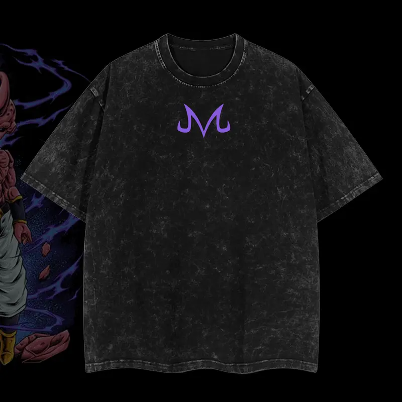 Dragon Ball "Evil Buu" Vintage Unisex Oversize Anime Manga Acid Washed Cotton T-shirt, graphic tee,anime merch fan, outfits men