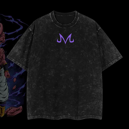 Dragon Ball "Evil Buu" Vintage Unisex Oversize Anime Manga Acid Washed Cotton T-shirt, graphic tee,anime merch fan, outfits men