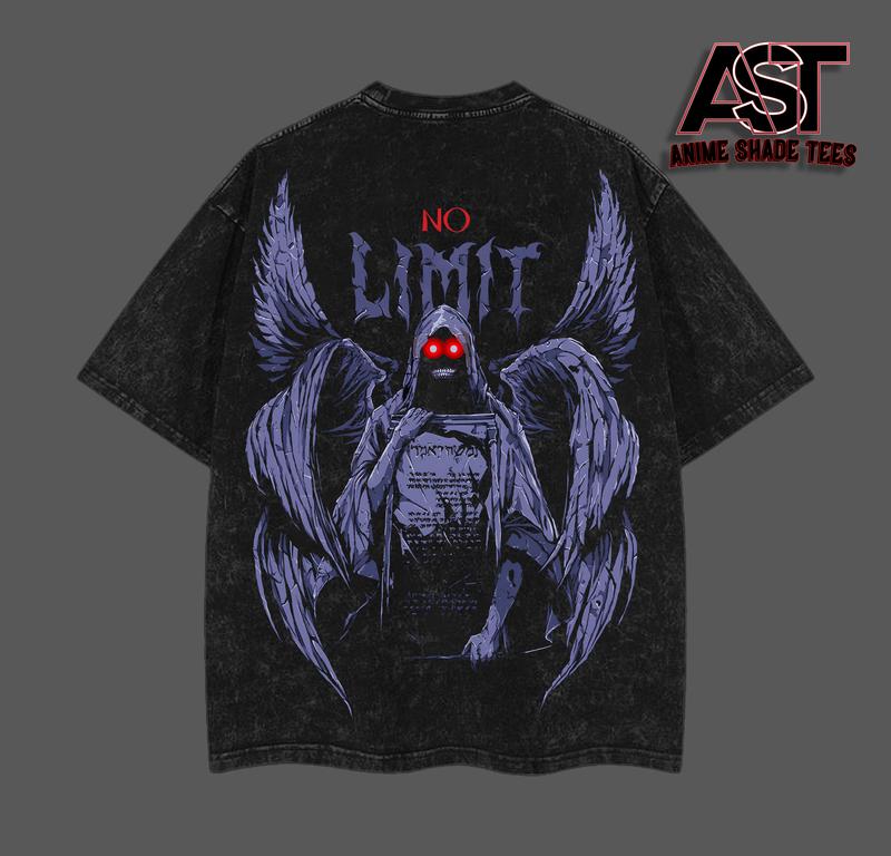 Sung Jin-Woo x Solo Leveling Anime Clothing – Oversized Acid Washed T-Shirt, Vintage Streetwear, Soft Cotton Crewneck, Casual Unisex Fit, Perfect Gift for Anime Casual Natural & Manga Fans Top
