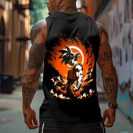 Dragon Ball DBZ Goku Unisex Summer outfits men streetwear Top Rated 80s 90s graphic tees cotton Anime tank tops men gifts Fabric Menswear