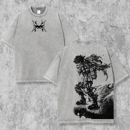 Retro Vintage Limited Deku Ver3 - My Hero Academia Anime Double Printed Oversized Washed Tee Unisex Oversize Anime Manga Acid Washed Lightweight Cotton T-Shirt, Hoodies & Sweater Anime Lover