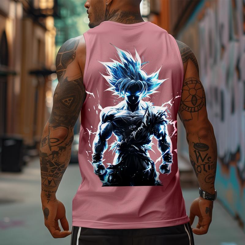 Top Rated 80s 90s Dragon Ball DBZ Goku saiyan goku black Oversized streetwear singlet muscle cotton outfits men summer men's graphic tees Fits vacation outfits Anime tank tops men gifts