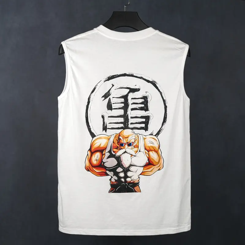 Dragon Ball DBZ Master Roshi Unisex Summer outfits men streetwear Top Rated 80s 90s graphic tees cotton Anime tank tops men gifts