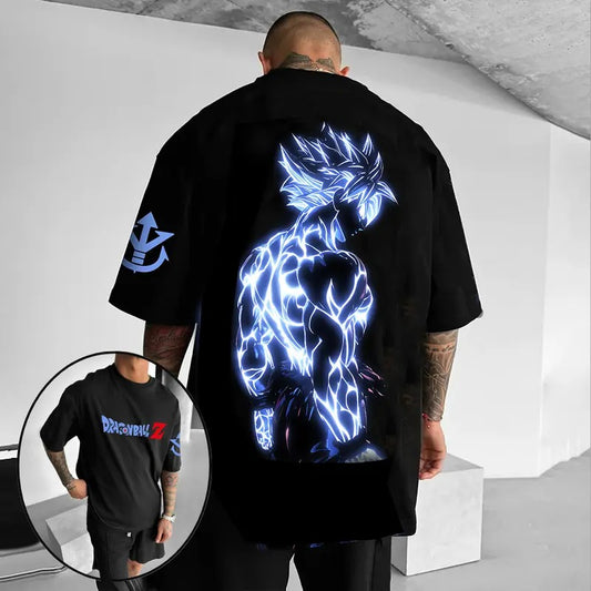 80s 90s Oversized Dragonball DBZ Goku saiyan streetwear singlet muscle cotton outfits men summer graphic t-shirts men's graphic tees Fits vacation outfits Anime gifts Breathable Fabric